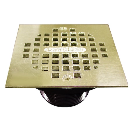 Jones Stephens 2in. ABS IPS Plastic Spud with 4in. Polished Brass Square Strainer D57990